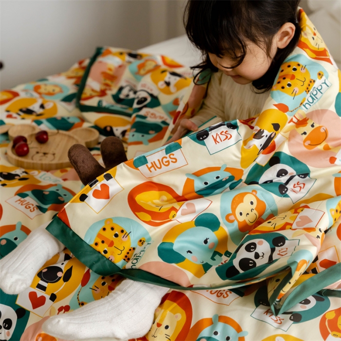 91家纺网 家纺一手货源 找家纺 汇庭 2022新款60sA类长绒棉大豆夏被 熊猫