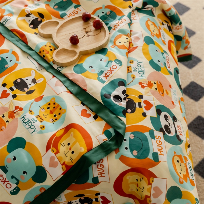 91家纺网 家纺一手货源 找家纺 汇庭 2022新款60sA类长绒棉大豆夏被 熊猫