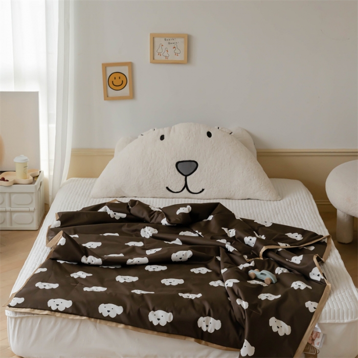 91家纺网 家纺一手货源 找家纺 汇庭 2022新款60sA类长绒棉大豆夏被 云朵狗