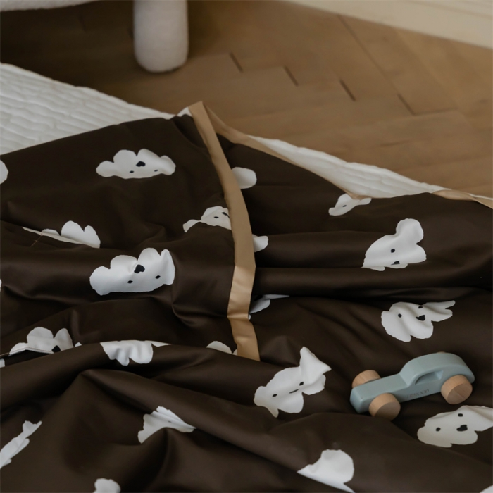 91家纺网 家纺一手货源 找家纺 汇庭 2022新款60sA类长绒棉大豆夏被 云朵狗