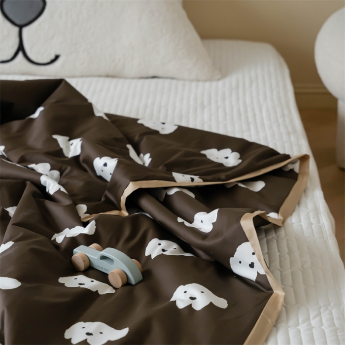 91家纺网 家纺一手货源 找家纺 汇庭 2022新款60sA类长绒棉大豆夏被 云朵狗