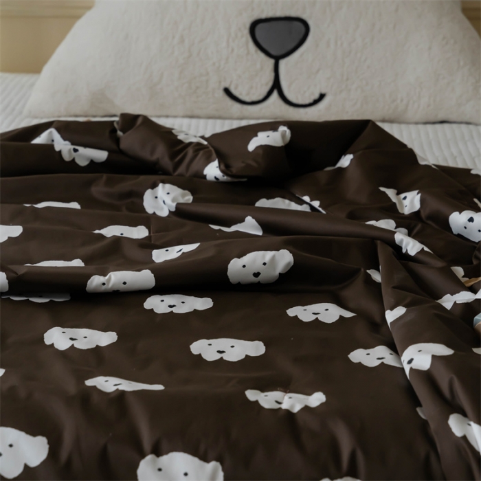 91家纺网 家纺一手货源 找家纺 汇庭 2022新款60sA类长绒棉大豆夏被 云朵狗