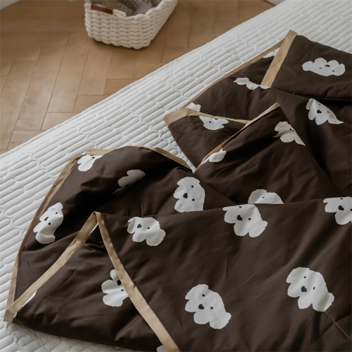 91家纺网 家纺一手货源 找家纺 汇庭 2022新款60sA类长绒棉大豆夏被 云朵狗