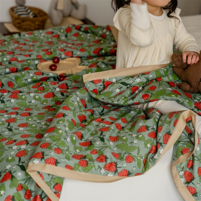 91家纺网 家纺一手货源 找家纺 汇庭 2022新款60sA类长绒棉大豆夏被 芝士草莓