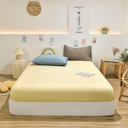 91家纺网 家纺一手货源 找家纺 （总）极梦 2025新款ins纯色水洗棉磨毛单床笠三件套 床垫保护套