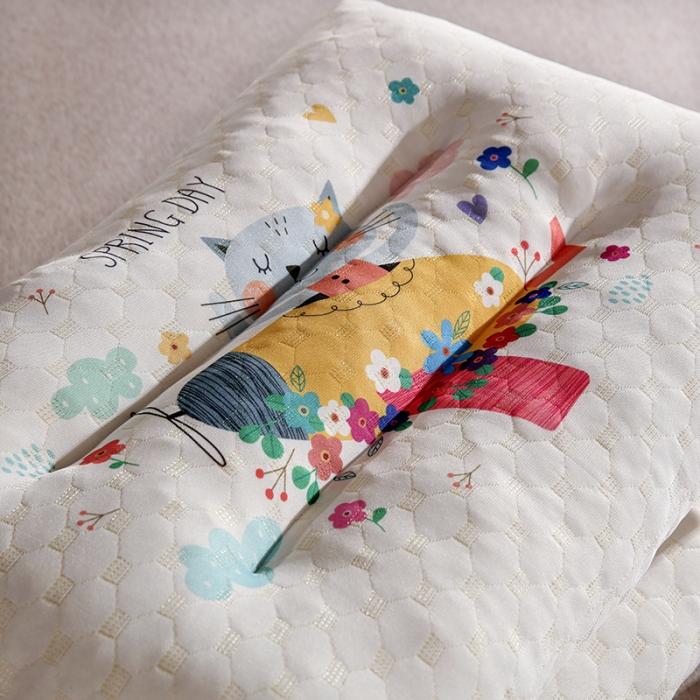 91家纺网 家纺一手货源 找家纺 2025新款卡通乳胶枕芯成人儿童碎乳胶颗粒护颈枕头