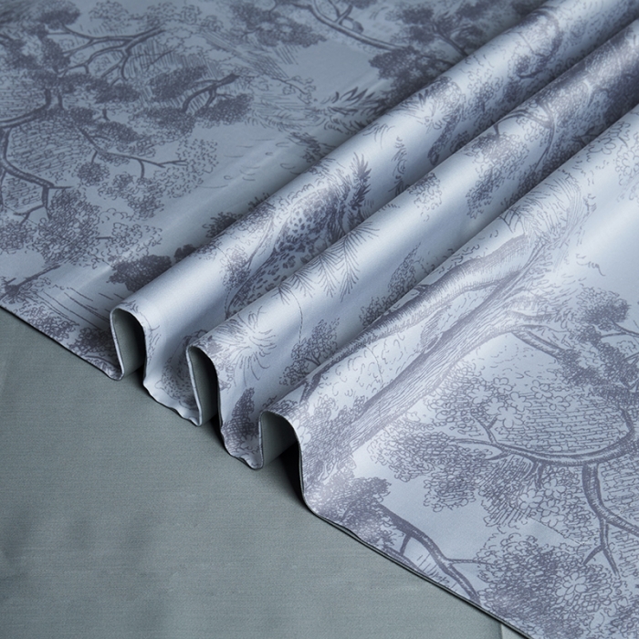 91家纺网 家纺一手货源 找家纺 缔缦 2022新款高端100s长绒棉数码印花系列四件套 图兰朵灰