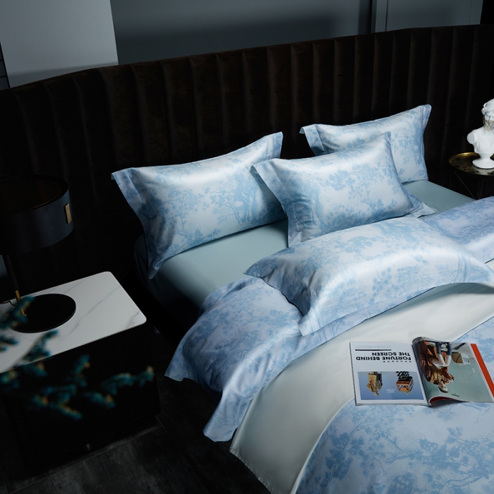 91家纺网 家纺一手货源 找家纺 缔缦 2022新款高端100s长绒棉数码印花系列四件套 图兰朵兰