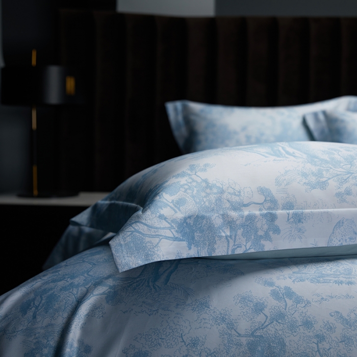 91家纺网 家纺一手货源 找家纺 缔缦 2022新款高端100s长绒棉数码印花系列四件套 图兰朵兰