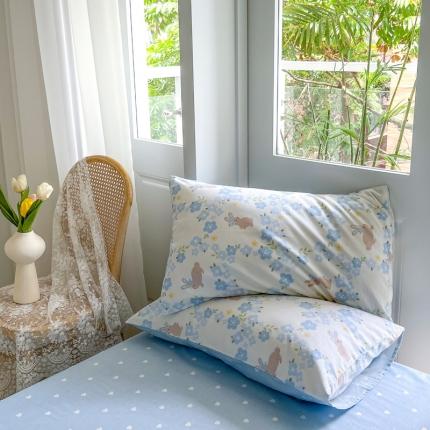 91家纺网 家纺一手货源 找家纺 优彩 2022新款全棉13372法式田园风情浪漫碎花单枕套 彼得兔