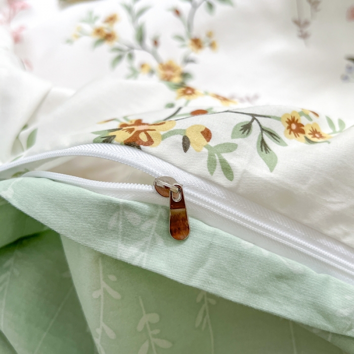 91家纺网 家纺一手货源 找家纺 优彩 2022新款全棉13372法式田园风情浪漫碎花单被套 云栽