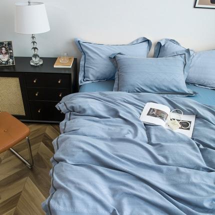 91家纺网 家纺一手货源 找家纺 （总）网客家纺 2024新款全棉华夫格宽边四件套