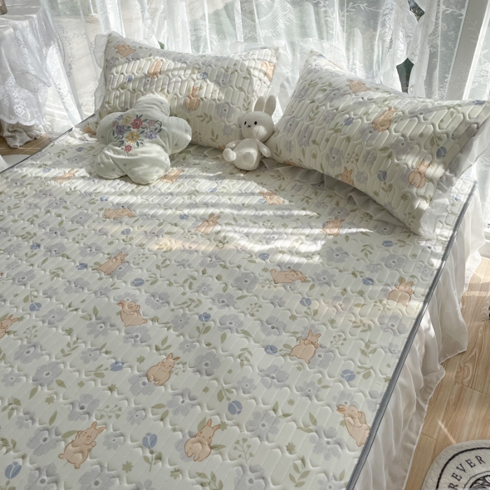 91家纺网 家纺一手货源 找家纺 （总）慕尚家纺 2022新款凉感丝床裙款乳胶凉席