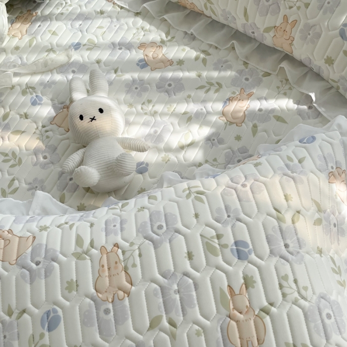 91家纺网 家纺一手货源 找家纺 （总）慕尚家纺 2022新款凉感丝床裙款乳胶凉席