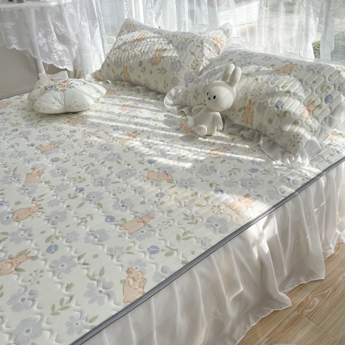 91家纺网 家纺一手货源 找家纺 （总）慕尚家纺 2022新款凉感丝床裙款乳胶凉席