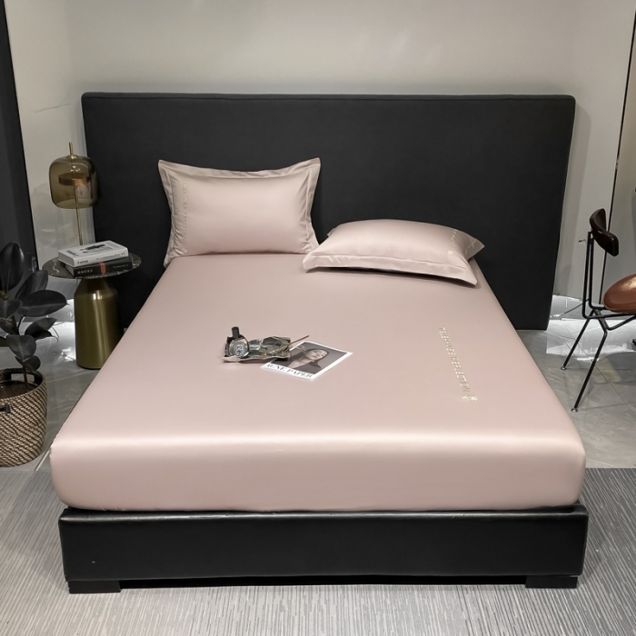 91家纺网 家纺一手货源 找家纺 蓝巢家纺 2022新款100支长绒棉单床笠 山茶花-香叶粉