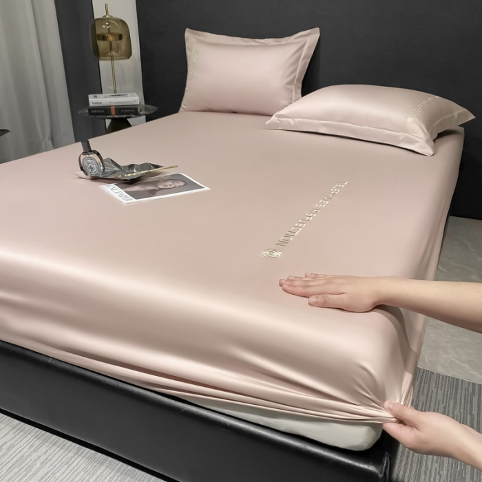 91家纺网 家纺一手货源 找家纺 蓝巢家纺 2022新款100支长绒棉单床笠 山茶花-香叶粉