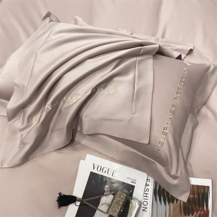 91家纺网 家纺一手货源 找家纺 蓝巢家纺 2022新款100支长绒棉单枕套 山茶花-香叶粉