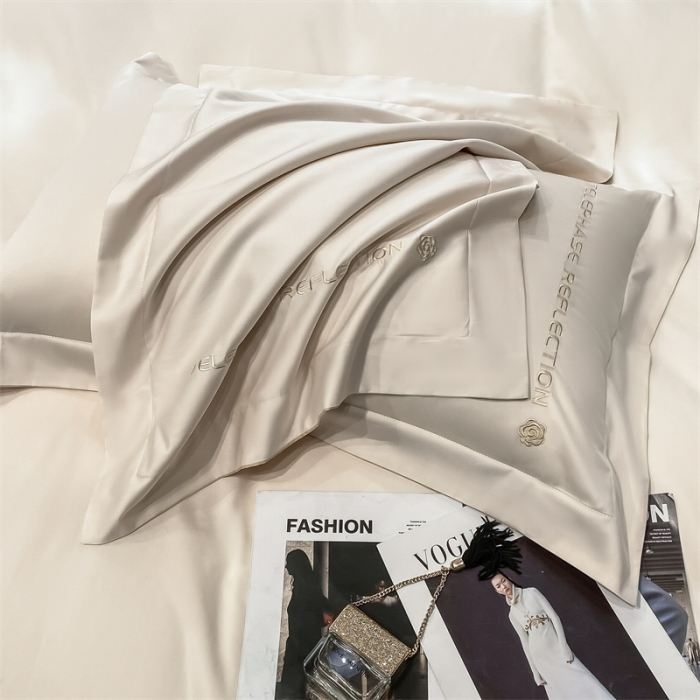 91家纺网 家纺一手货源 找家纺 蓝巢家纺 2022新款100支长绒棉单枕套 山茶花-奶昔白