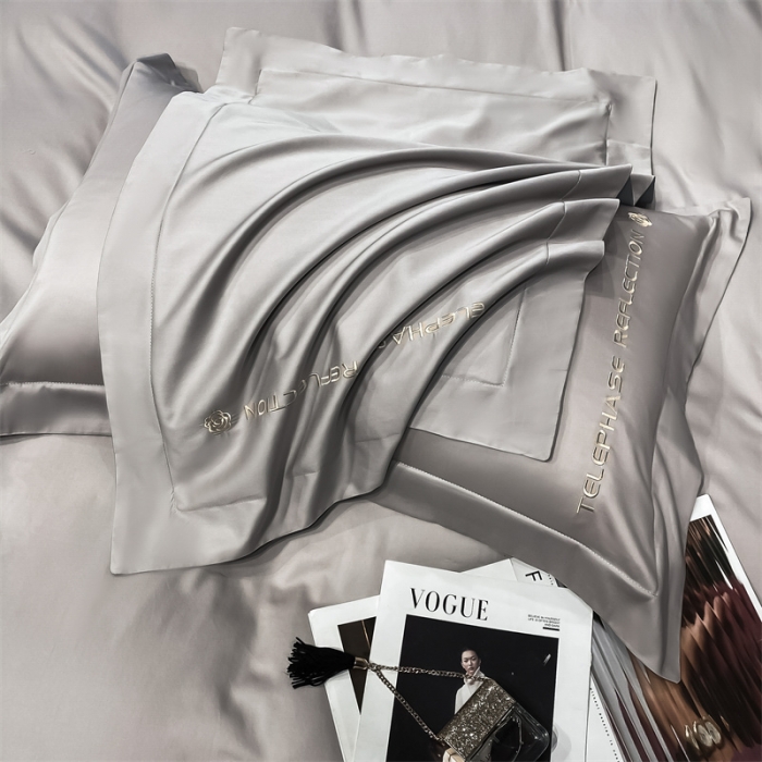 91家纺网 家纺一手货源 找家纺 蓝巢家纺 2022新款100支长绒棉单枕套 山茶花-山灰