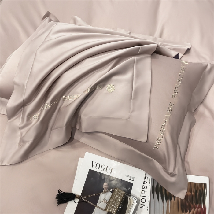 91家纺网 家纺一手货源 找家纺 蓝巢家纺 2022新款100支长绒棉单枕套 山茶花-香叶粉