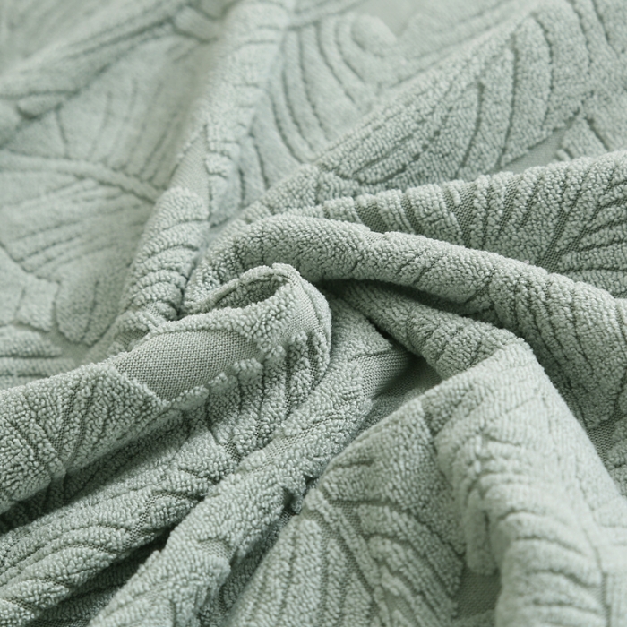 91家纺网 家纺一手货源 找家纺 千彤沙发垫 2022新款小树叶提花椅子套 豆绿