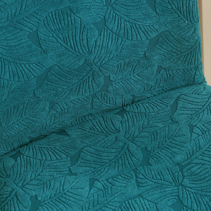 91家纺网 家纺一手货源 找家纺 千彤沙发垫 2022新款小树叶提花椅子套 孔雀蓝