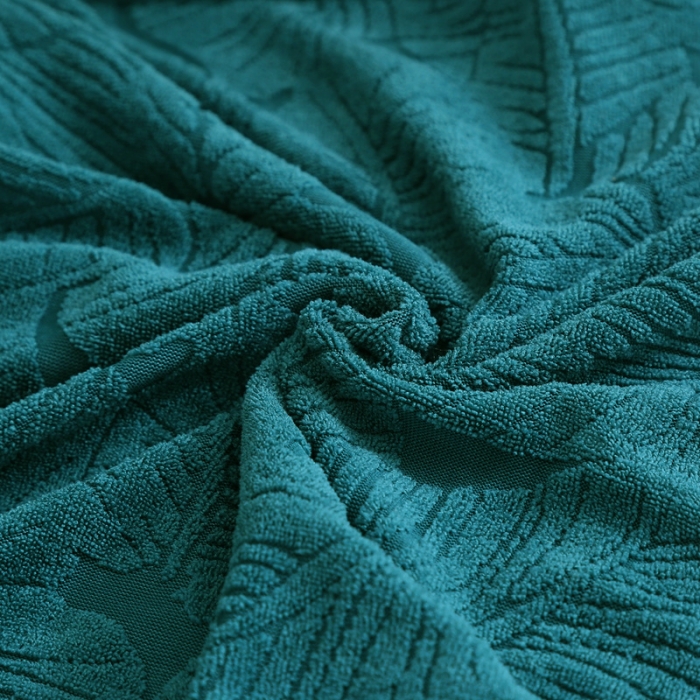 91家纺网 家纺一手货源 找家纺 千彤沙发垫 2022新款小树叶提花椅子套 孔雀蓝