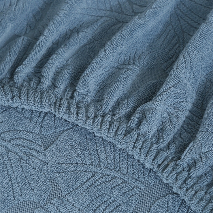 91家纺网 家纺一手货源 找家纺 千彤沙发垫 2022新款小树叶提花椅子套 水蓝