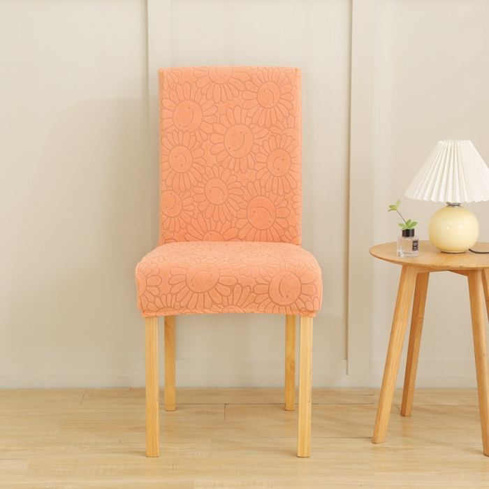 91家纺网 家纺一手货源 找家纺 千彤沙发垫 2022新款太阳花提花椅子套 橘色