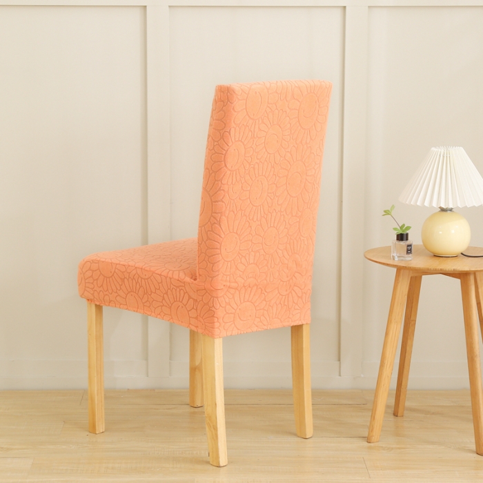 91家纺网 家纺一手货源 找家纺 千彤沙发垫 2022新款太阳花提花椅子套 橘色