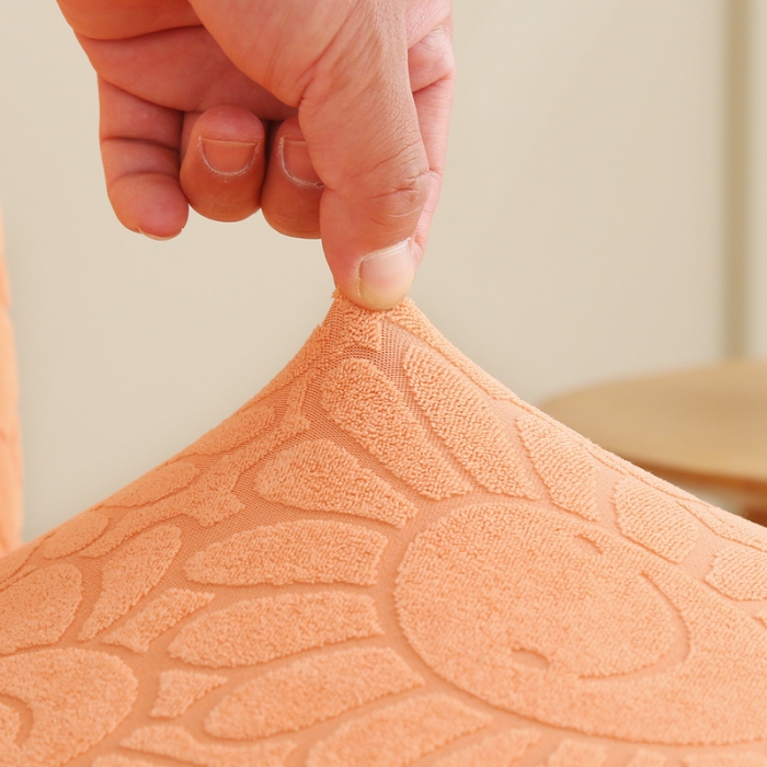 91家纺网 家纺一手货源 找家纺 千彤沙发垫 2022新款太阳花提花椅子套 橘色