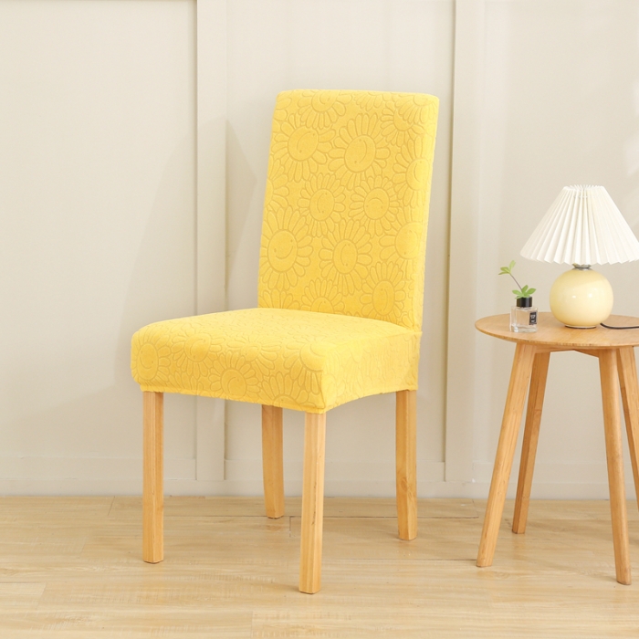 91家纺网 家纺一手货源 找家纺 千彤沙发垫 2022新款太阳花提花椅子套 亮黄