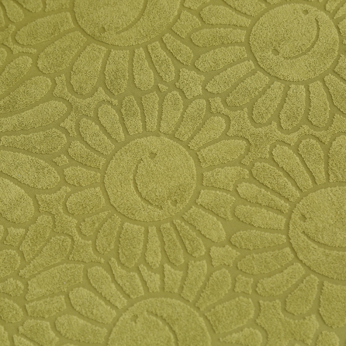 91家纺网 家纺一手货源 找家纺 千彤沙发垫 2022新款太阳花提花椅子套 亮绿