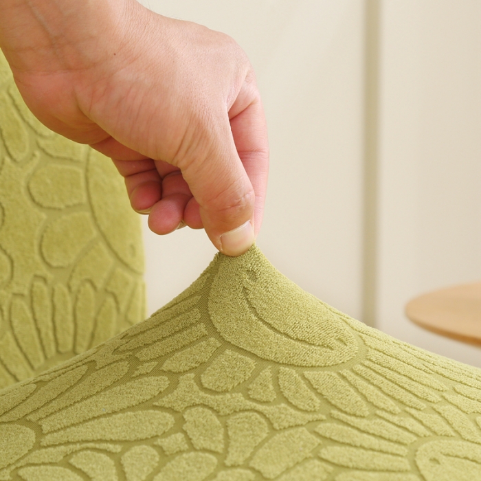 91家纺网 家纺一手货源 找家纺 千彤沙发垫 2022新款太阳花提花椅子套 亮绿