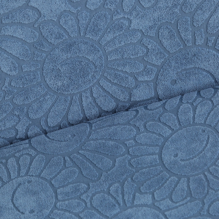 91家纺网 家纺一手货源 找家纺 千彤沙发垫 2022新款太阳花提花椅子套 水蓝