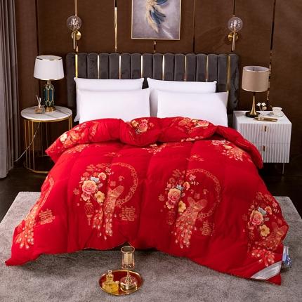 91家纺网 家纺一手货源 找家纺 （总）锦瑞羽绒 2024新款全棉婚庆印花羽绒被