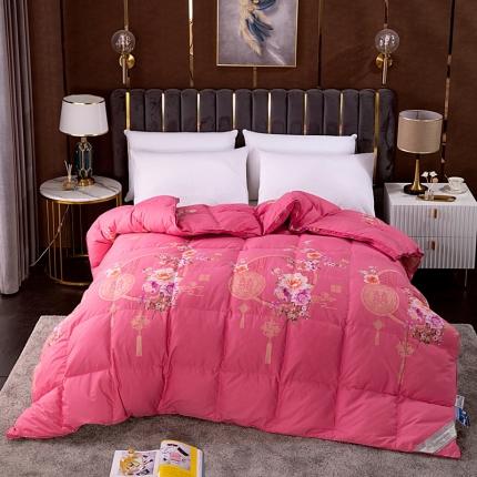 91家纺网 家纺一手货源 找家纺 （总）锦瑞羽绒 2024新款全棉婚庆印花羽绒被