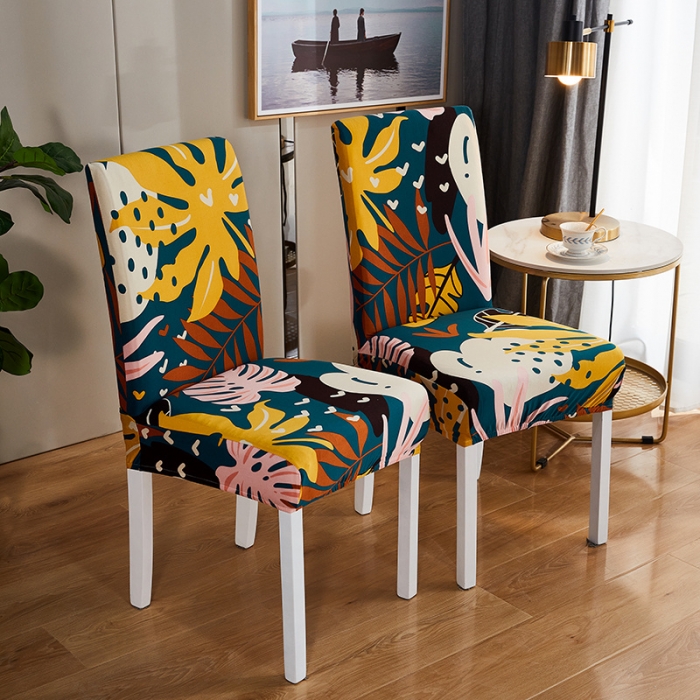 91家纺网 家纺一手货源 找家纺 逐日沙发套 2023新款牛奶丝印花椅套 梵叶