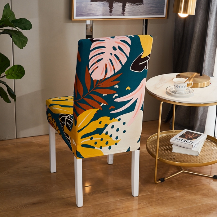 91家纺网 家纺一手货源 找家纺 逐日沙发套 2023新款牛奶丝印花椅套 梵叶