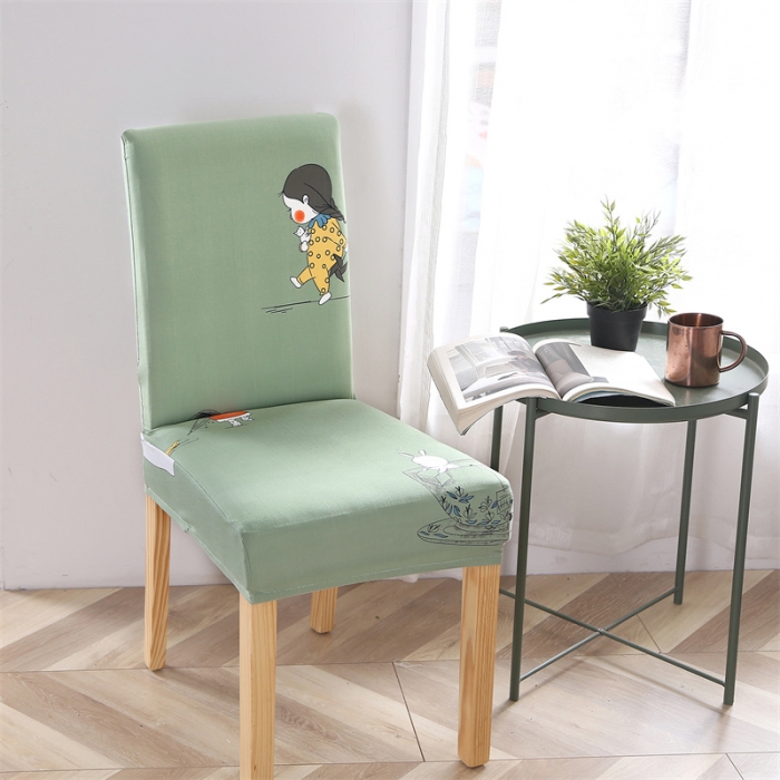 91家纺网 家纺一手货源 找家纺 逐日沙发套 2023新款牛奶丝印花椅套 小女孩