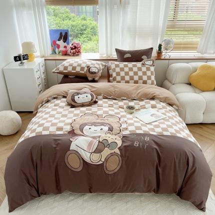 91家纺网 家纺一手货源 找家纺 （总）柚子 2022新款纯棉工艺刺绣四件套（送同款图上抱枕）