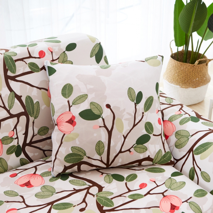 91家纺网 家纺一手货源 找家纺 逐日沙发套 2023新款牛奶丝印花沙发套 蔓延