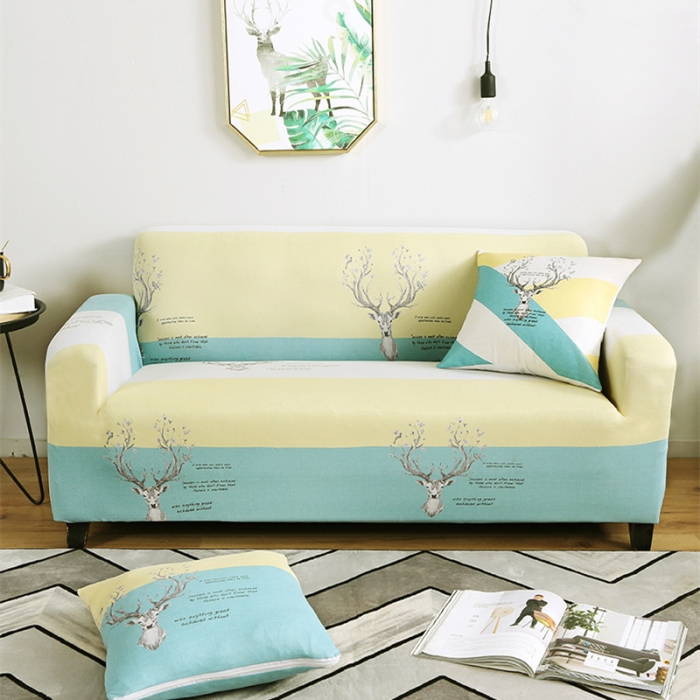 91家纺网 家纺一手货源 找家纺 逐日沙发套 2023新款牛奶丝印花沙发套 梦灵