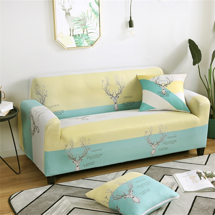 91家纺网 家纺一手货源 找家纺 逐日沙发套 2023新款牛奶丝印花沙发套 梦灵