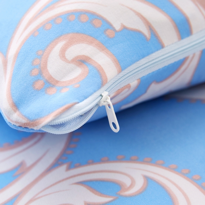 91家纺网 家纺一手货源 找家纺 逐日沙发套 2023新款牛奶丝印花沙发套 欧式花蓝色