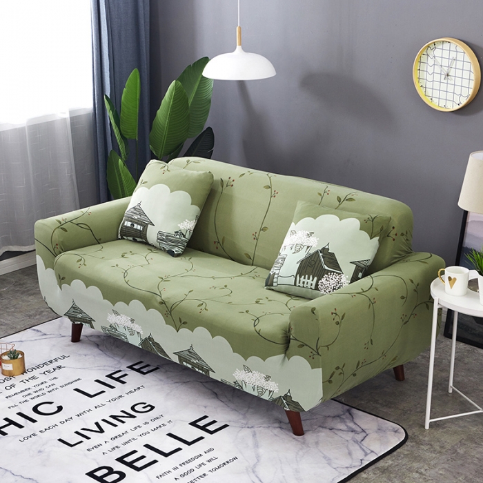 91家纺网 家纺一手货源 找家纺 逐日沙发套 2023新款牛奶丝印花沙发套 田园