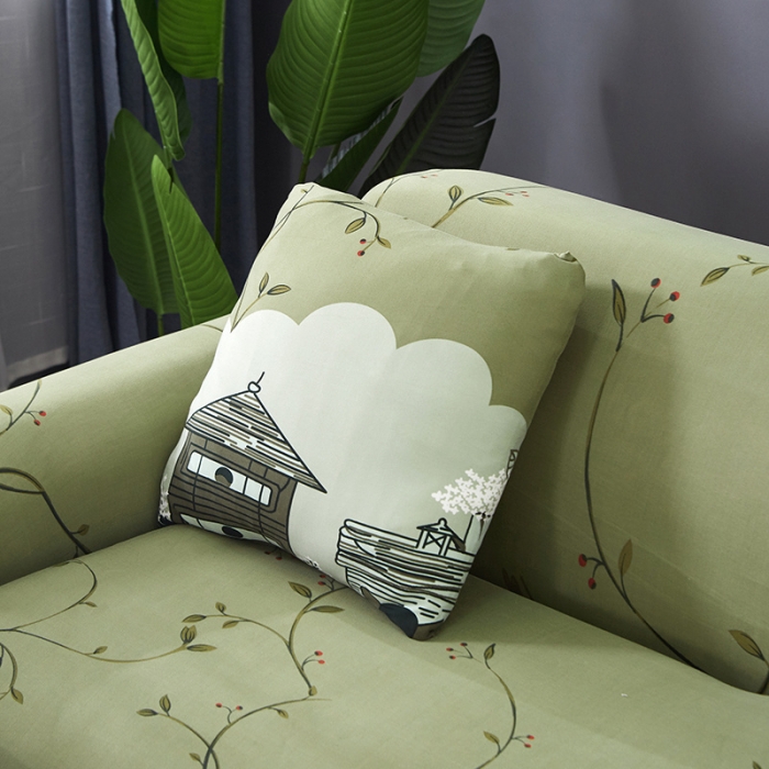 91家纺网 家纺一手货源 找家纺 逐日沙发套 2023新款牛奶丝印花沙发套 田园
