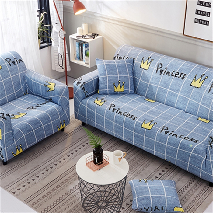 91家纺网 家纺一手货源 找家纺 逐日沙发套 2023新款牛奶丝印花沙发套 王冠