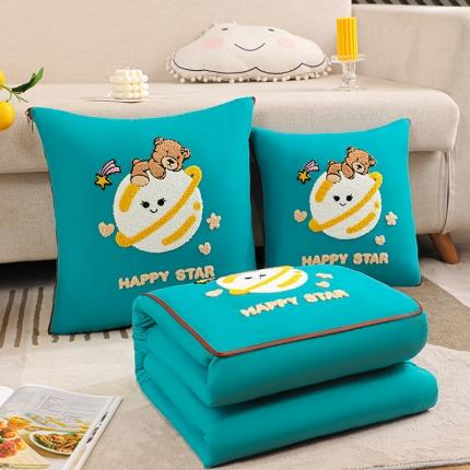 91家纺网 家纺一手货源 找家纺 （总）宝马家纺 2022新款逃离地球毛巾绣抱枕被四季款